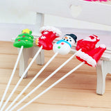 Cute Shaped Christmas Cartoon 10g Christmas Tree Snow Man Yeti Shape Shaped Long Stick Christmas Candy with Floral Patterns