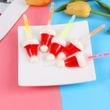 Multi-Colored wholesale snacks Christmas Hat fluorescent lollipop creative food for students during the holiday season