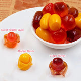 Peeling Jelly Fruit Casings Gummy Candy Grape Sweet Peach Mango Juice Peeled Gummy Candy